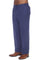 Side view of a man in navy Men’s Casual Drawstring Beach Pants, shown with the drawstring and pockets.