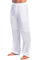 Close-up of a person modeling the Men’s Casual Drawstring Beach Pants in white.