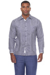 Mojito Collection Pinstripe 100% Linen Guayabera Shirt Long Sleeve - Mojito Collection - Guayabera, Long Sleeve Shirt, Mens Shirt, Mojito Guayabera Shirt