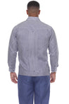 Mojito Collection Pinstripe 100% Linen Guayabera Shirt Long Sleeve - Mojito Collection - Guayabera, Long Sleeve Shirt, Mens Shirt, Mojito Guayabera Shirt