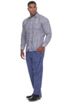 Mojito Collection Pinstripe 100% Linen Guayabera Shirt Long Sleeve - Mojito Collection - Guayabera, Long Sleeve Shirt, Mens Shirt, Mojito Guayabera Shirt