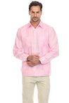 Mojito Collection Pinstripe 100% Linen Guayabera Shirt Long Sleeve - Mojito Collection - Guayabera, Long Sleeve Shirt, Mens Shirt, Mojito Guayabera Shirt