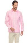 Mojito Collection Pinstripe 100% Linen Guayabera Shirt Long Sleeve - Mojito Collection - Guayabera, Long Sleeve Shirt, Mens Shirt, Mojito Guayabera Shirt
