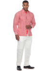 Mojito Collection Pinstripe 100% Linen Guayabera Shirt Long Sleeve - Mojito Collection - Guayabera, Long Sleeve Shirt, Mens Shirt, Mojito Guayabera Shirt