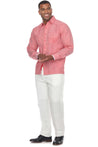 Mojito Collection Pinstripe 100% Linen Guayabera Shirt Long Sleeve - Mojito Collection - Guayabera, Long Sleeve Shirt, Mens Shirt, Mojito Guayabera Shirt