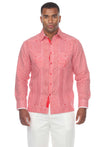 Mojito Collection Pinstripe 100% Linen Guayabera Shirt Long Sleeve - Mojito Collection - Guayabera, Long Sleeve Shirt, Mens Shirt, Mojito Guayabera Shirt