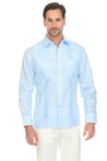 Mojito Collection Pinstripe 100% Linen Guayabera Shirt Long Sleeve - Mojito Collection - Guayabera, Long Sleeve Shirt, Mens Shirt, Mojito Guayabera Shirt