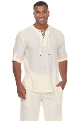 Laced Up Beachwear Long Sleeve Shirt