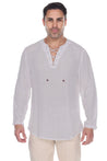 Men's Laced Up Beachwear Long Sleeve Shirt - Mojito Collection - Beachwear Shirt, Long Sleeve Shirt, Mens Shirt, Resortwear