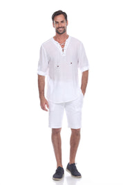 Men's Laced Up Beachwear Long Sleeve Shirt - Mojito Collection - Beachwear Shirt, Long Sleeve Shirt, Mens Shirt, Resortwear