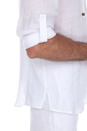 Men's Laced Up Beachwear Long Sleeve Shirt - Mojito Collection - Beachwear Shirt, Long Sleeve Shirt, Mens Shirt, Resortwear