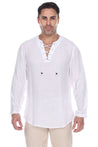 Men's Laced Up Beachwear Long Sleeve Shirt - Mojito Collection - Beachwear Shirt, Long Sleeve Shirt, Mens Shirt, Resortwear
