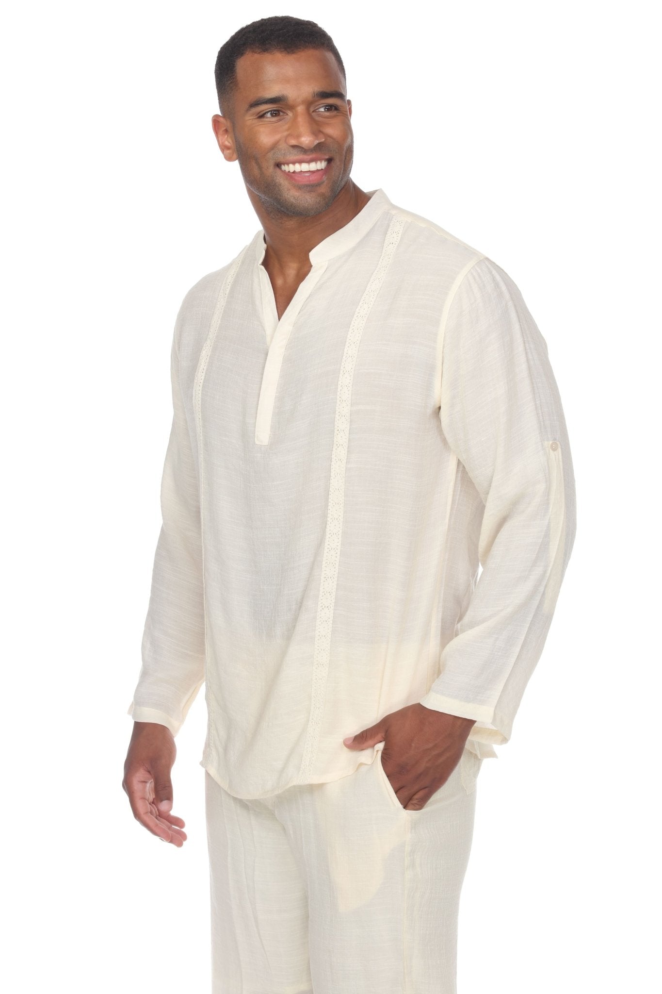 mens henley dress shirts Woven Placket Henley Shirt Slate Gray Cotton Jersey