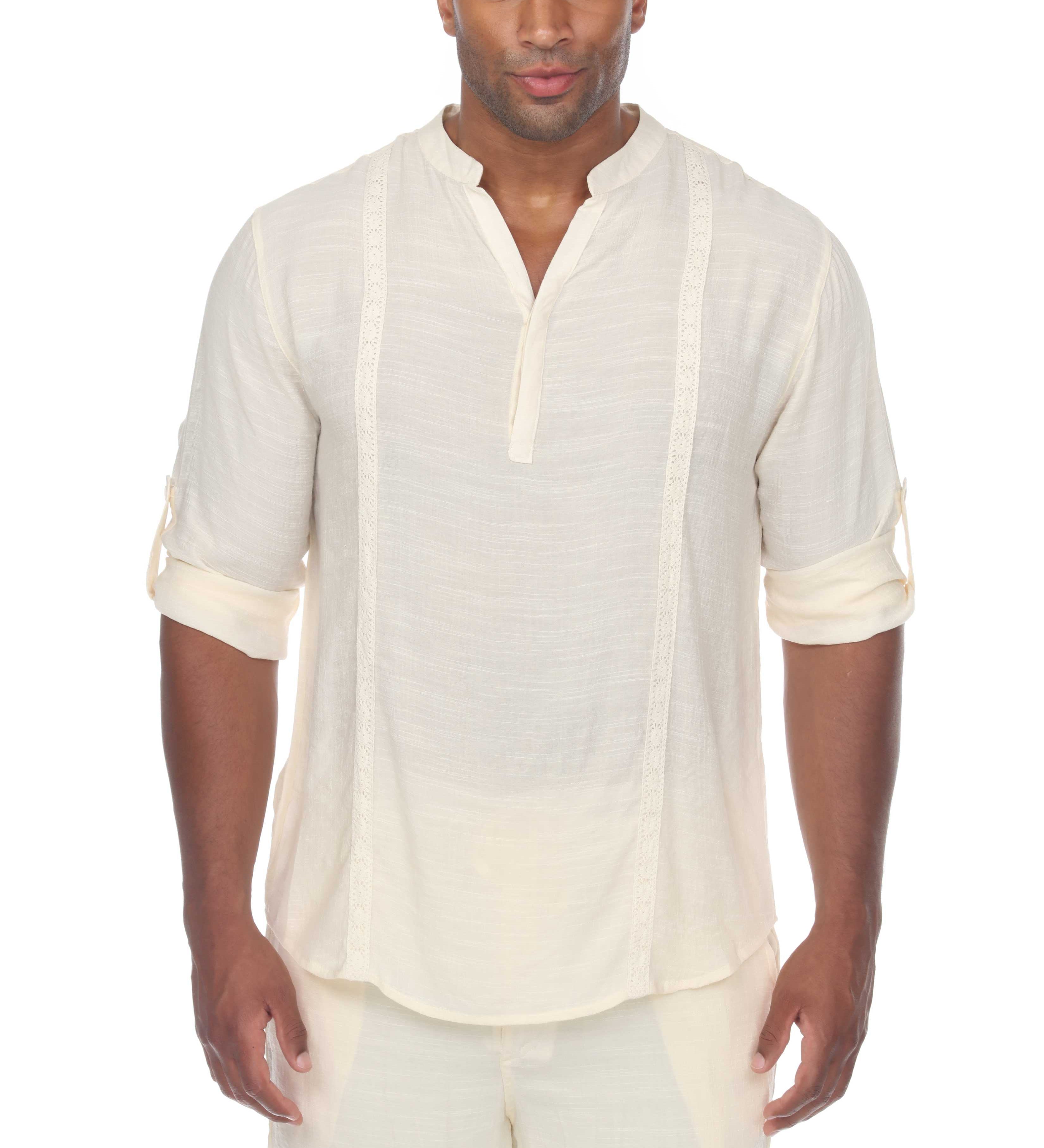 Men's Casual Beachwear Henley Shirt Long Sleeve Button Up - Mojito Collection - Beachwear Shirt, Mens Shirt, Resortwear