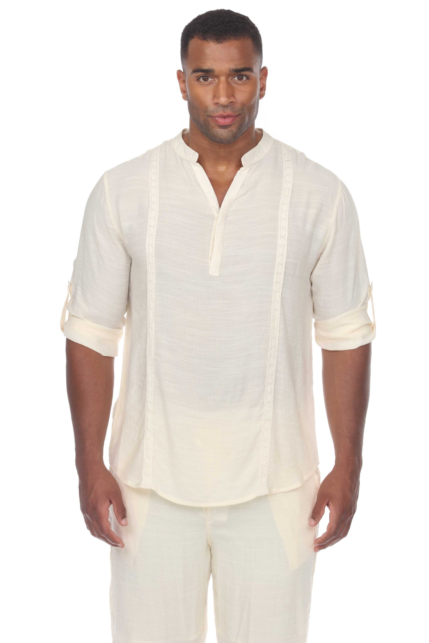 Men's Casual Beachwear Henley Shirt Long Sleeve Button Up - Mojito Collection - Beachwear Shirt, Mens Shirt, Resortwear