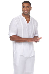 Casual Beachwear Henley Shirt Long Sleeve Button Up