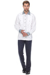 Mojito Men's Guayabera Shirt Long Sleeve 100% Linen with Stylish Paisley Print Trim - Mojito Collection - Guayabera, Long Sleeve Shirt, Mens Shirt, Mojito Guayabera Shirt