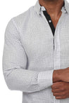 Men's Causal Checker Print Shirt 100% Linen Long Sleeve - Mojito Collection - Guayabera, Long Sleeve Shirt, Mens Shirt, Mojito Guayabera Shirt