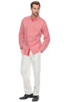 Men's Causal Pinstripe Shirt 100% Linen Long Sleeve - Mojito Collection - Guayabera, Long Sleeve Shirt, Mens Shirt, Mojito Guayabera Shirt