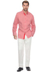 Men's Causal Pinstripe Shirt 100% Linen Long Sleeve - Mojito Collection - Guayabera, Long Sleeve Shirt, Mens Shirt, Mojito Guayabera Shirt