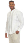 Mojito Men's Mandarin Collar Beach Wedding Guayabera Shirt 100% Linen Long Sleeve - Mojito Collection - Guayabera, Long Sleeve Shirt, Mens Shirt, Mojito Guayabera Shirt