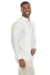 Mojito Men's Mandarin Collar Beach Wedding Guayabera Shirt 100% Linen Long Sleeve - Mojito Collection - Guayabera, Long Sleeve Shirt, Mens Shirt, Mojito Guayabera Shirt