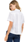 Women's Traditional Guayabera Shirt Premium 100% Linen Short Sleeve XS-3X - Mojito Collection - Ladies Guayabera Shirt, Mojito Lady Guayabera, Short Sleeve Shirt, Women's Guayabera, Womens Sh