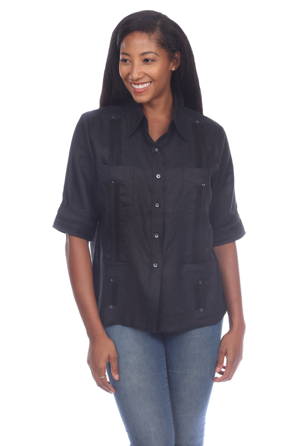 4 Sleeve 4 Pocket Design - Mojito Collection - Guayabera Shirt, Ladies Shirt, Womens Guayabera Shirt, Womens Shirt