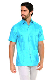 Mojito Collection Big Size Men's Traditional Guayabera Shirt Premium 100% Linen Short Sleeve 3X-8X - Mojito Collection - Guayabera, Mens Shirt, Mojito Guayabera Shirt, Short Sleeve Linen Shir