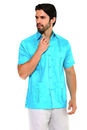 Mojito Collection Big Size Men's Traditional Guayabera Shirt Premium 100% Linen Short Sleeve 3X-8X - Mojito Collection - Guayabera, Mens Shirt, Mojito Guayabera Shirt, Short Sleeve Linen Shir