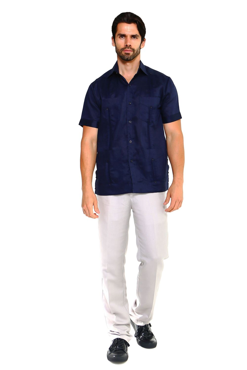 Mojito Collection Big Size Men's Traditional Guayabera Shirt Premium 100% Linen Short Sleeve 3X-8X - Mojito Collection - Guayabera, Mens Shirt, Mojito Guayabera Shirt, Short Sleeve Linen Shir