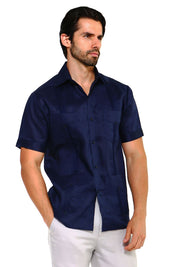 Mojito Collection Big Size Men's Traditional Guayabera Shirt Premium 100% Linen Short Sleeve 3X-8X - Mojito Collection - Guayabera, Mens Shirt, Mojito Guayabera Shirt, Short Sleeve Linen Shir