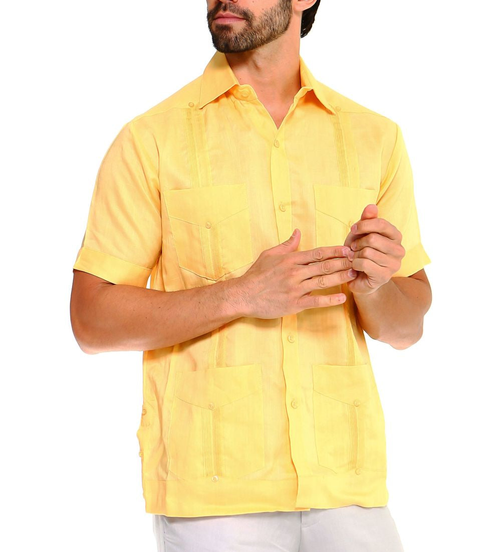 Mojito Collection Big Size Men's Traditional Guayabera Shirt Premium 100% Linen Short Sleeve 3X-8X - Mojito Collection - Guayabera, Mens Shirt, Mojito Guayabera Shirt, Short Sleeve Linen Shir