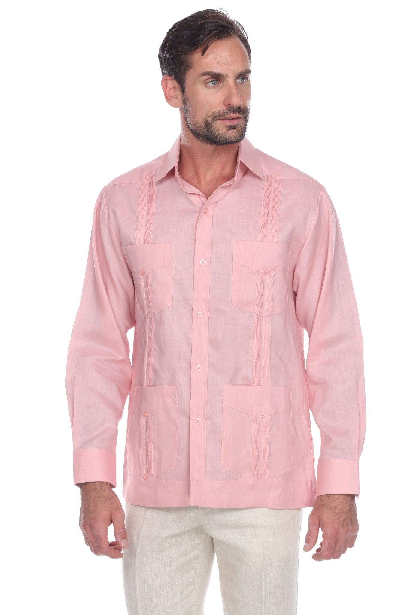 Mojito Collection Men's Guayabera Shirt Premium 100% Linen Long Sleeve - Mojito Collection - Chacabana, Guayabera, Linen Guayabera, Long Sleeve Shirt, Mens Shirt, Mojito Guayabera Shirt, Moji