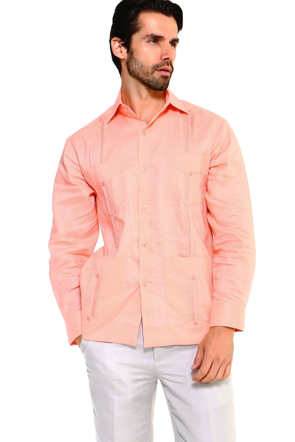 Mojito Collection Men's Guayabera Shirt Premium 100% Linen Long Sleeve - Mojito Collection - Chacabana, Guayabera, Linen Guayabera, Long Sleeve Shirt, Mens Shirt, Mojito Guayabera Shirt, Moji