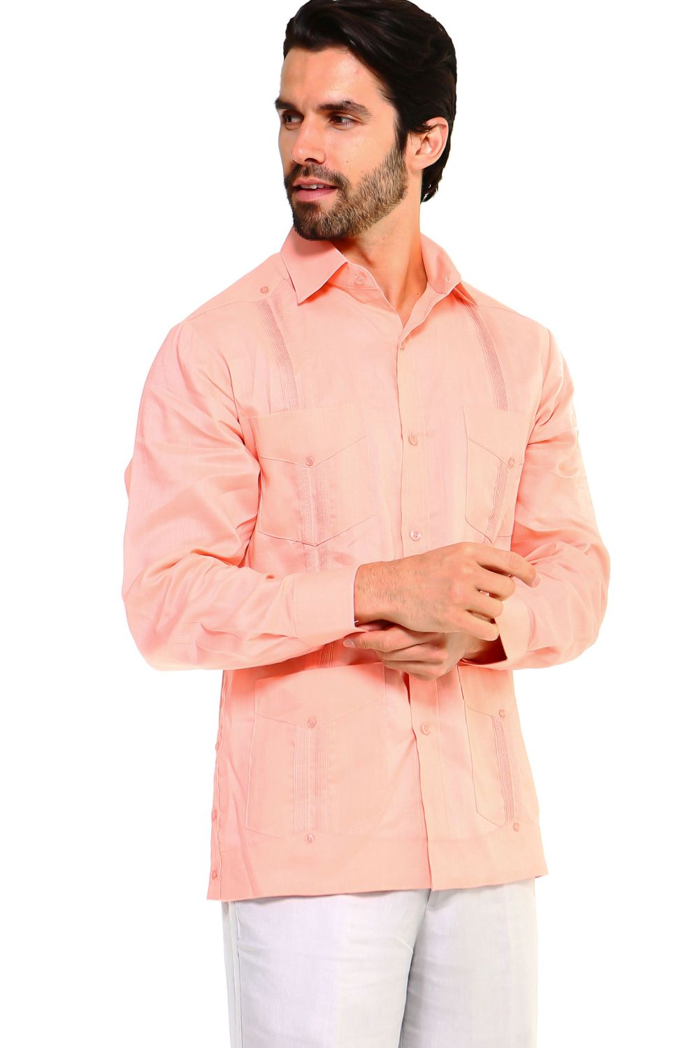 Mojito Collection Men's Guayabera Shirt Premium 100% Linen Long Sleeve - Mojito Collection - Chacabana, Guayabera, Linen Guayabera, Long Sleeve Shirt, Mens Shirt, Mojito Guayabera Shirt, Moji