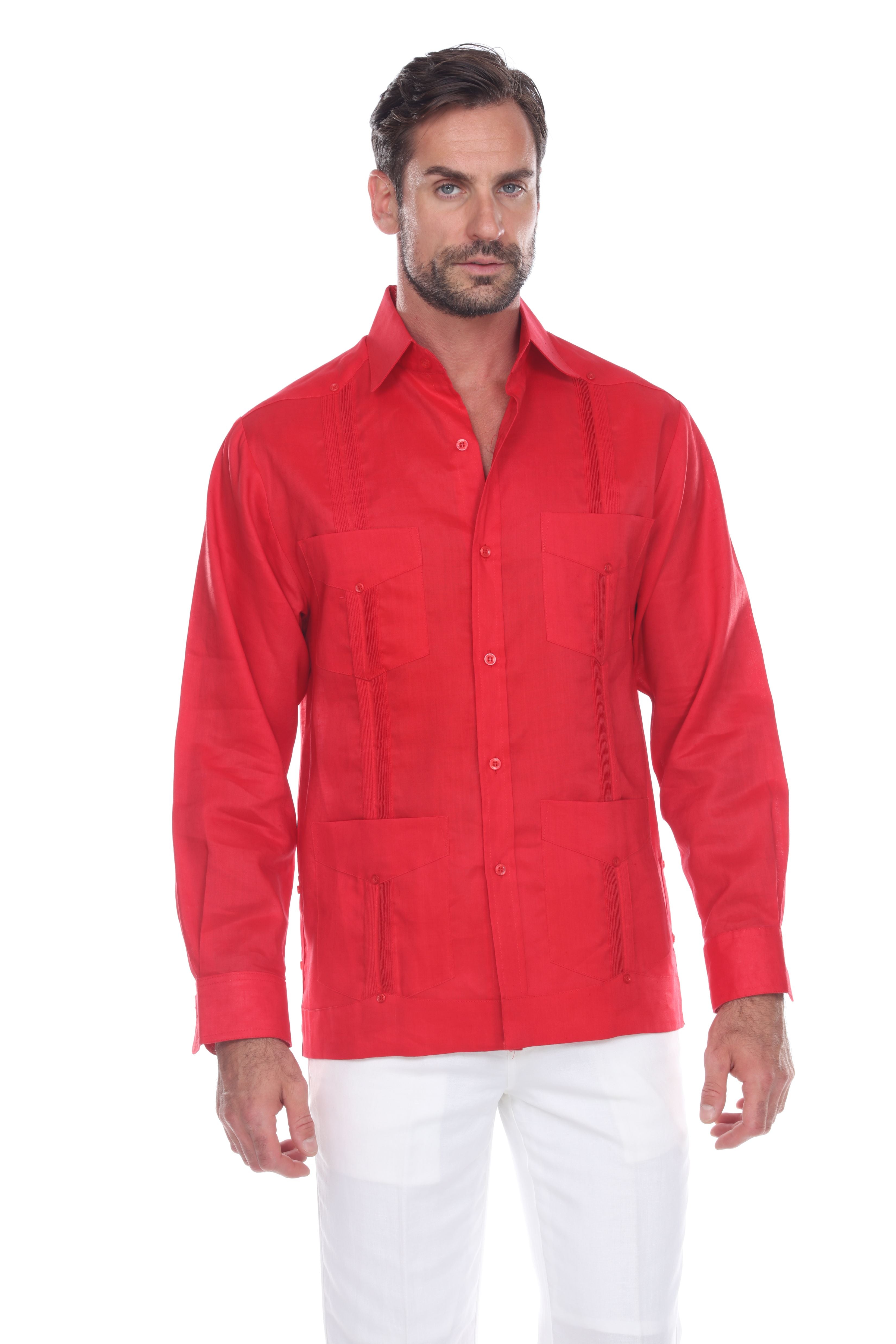 Mojito Collection Men's Guayabera Shirt Premium 100% Linen Long Sleeve - Mojito Collection - Chacabana, Guayabera, Linen Guayabera, Long Sleeve Shirt, Mens Shirt, Mojito Guayabera Shirt, Moji
