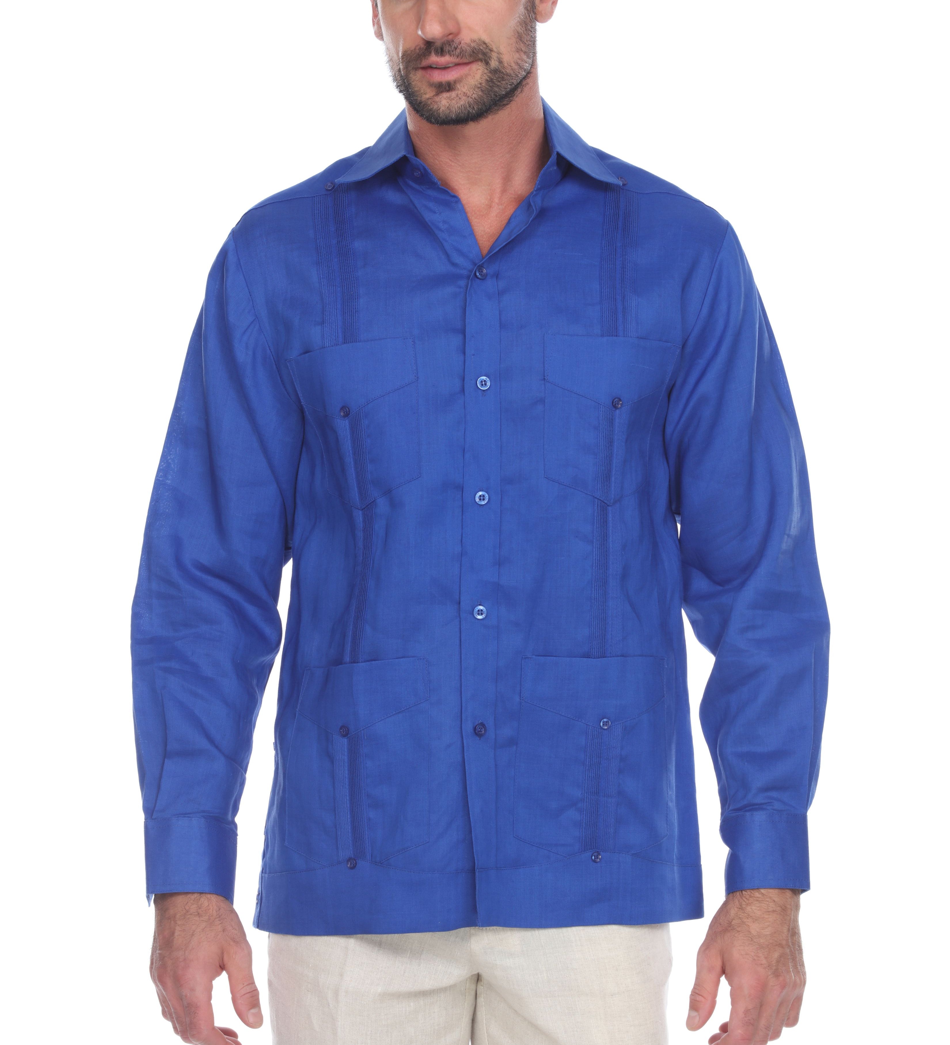 Mojito Collection Men's Guayabera Shirt Premium 100% Linen Long Sleeve - Mojito Collection - Chacabana, Guayabera, Linen Guayabera, Long Sleeve Shirt, Mens Shirt, Mojito Guayabera Shirt, Moji