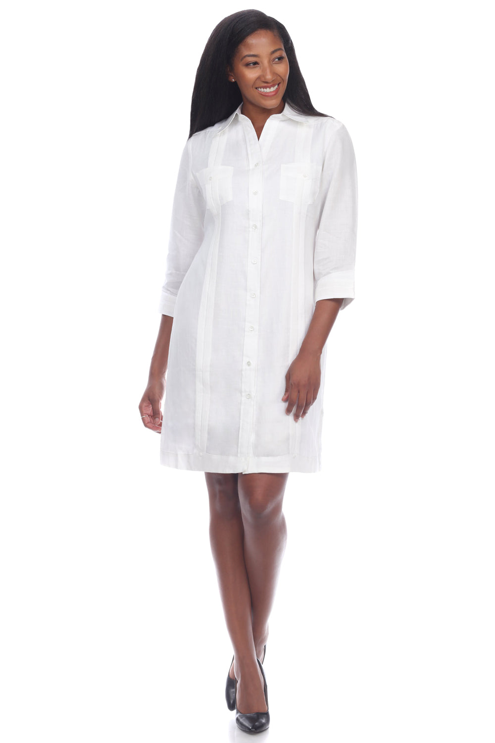 4 Sleeve and Button Down - Mojito Collection - Guayabera Dress, Long Sleeve Shirt Dress, Mojito Guayabera, Womens Guayabera Shirt Dress