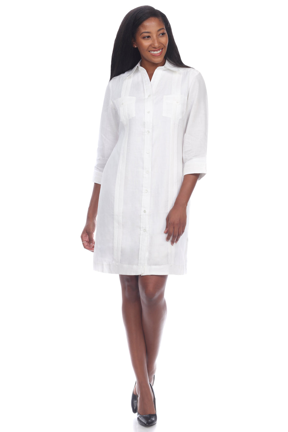4 Sleeve and Button Down - Mojito Collection - Guayabera Dress, Long Sleeve Shirt Dress, Mojito Guayabera, Womens Guayabera Shirt Dress