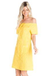 Women's Guayabera Dress Sexy Off Shoulder Linen Blend Button Down - Mojito Collection - Guayabera Dress, Long Sleeve Shirt Dress, Mojito Guayabera, Womens Guayabera Shirt Dress