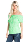 Women's Sexy Guayabera Off-Shoulder Top Button Down Linen Blend S-2X - Mojito Collection - Guayabera Halter Top, Mojito Guayabera Shirt Women, Womens Guayabera Shirt, Womens Shirt