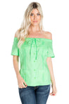 Women's Sexy Guayabera Off-Shoulder Top Button Down Linen Blend S-2X - Mojito Collection - Guayabera Halter Top, Mojito Guayabera Shirt Women, Womens Guayabera Shirt, Womens Shirt