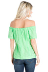 Women's Sexy Guayabera Off-Shoulder Top Button Down Linen Blend S-2X - Mojito Collection - Guayabera Halter Top, Mojito Guayabera Shirt Women, Womens Guayabera Shirt, Womens Shirt