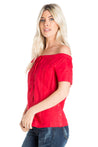 Women's Sexy Guayabera Off-Shoulder Top Button Down Linen Blend S-2X - Mojito Collection - Guayabera Halter Top, Mojito Guayabera Shirt Women, Womens Guayabera Shirt, Womens Shirt