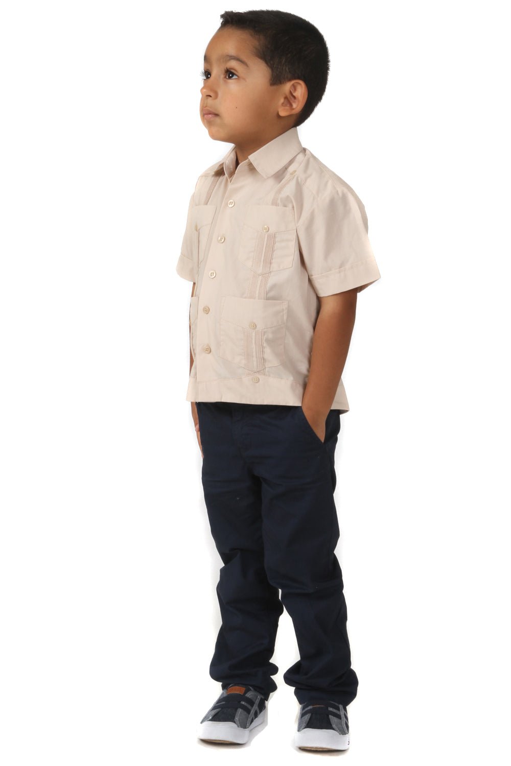 Boy's Cotton Blend Guayabera Shirt Short Sleeve 4-10 - Mojito Collection - Boys Guayabera, Kids Shirt, Mojito Kids Guayabera Shirt, Short Sleeve Shirt