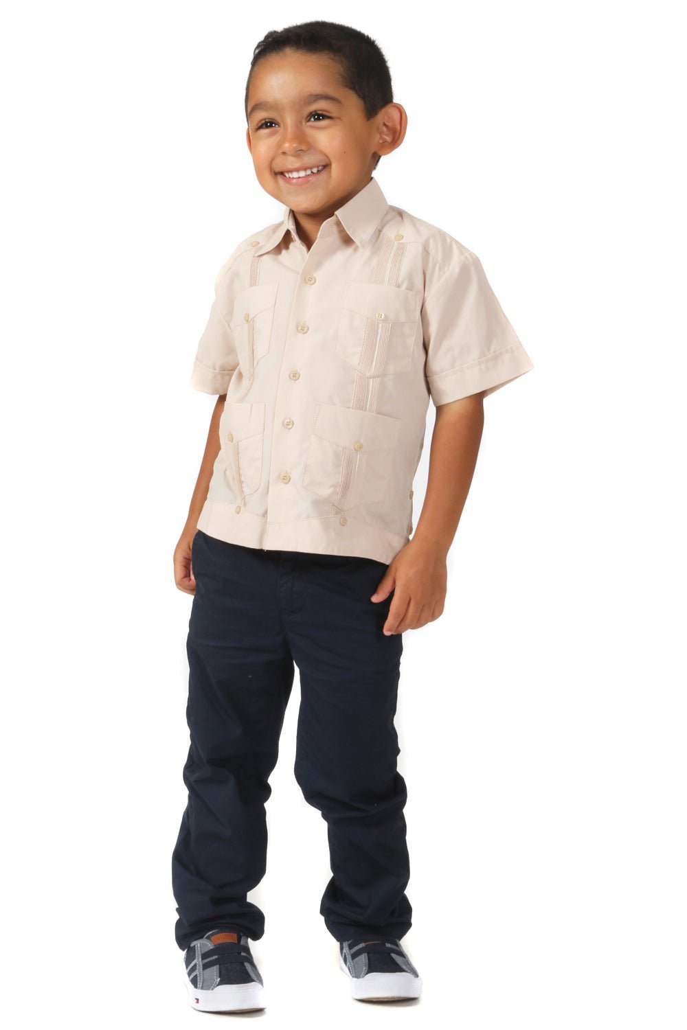 Boy's Cotton Blend Guayabera Shirt Short Sleeve 4-10 - Mojito Collection - Boys Guayabera, Kids Shirt, Mojito Kids Guayabera Shirt, Short Sleeve Shirt