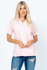 Women’s Short Sleeve 4-Pocket Guayabera Shirt