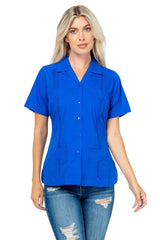 Women’s Short Sleeve 4-Pocket Guayabera Shirt