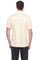 Back view of a men’s short sleeve guayabera shirt in cream, showing traditional vertical pleats and heritage embroidered accents.